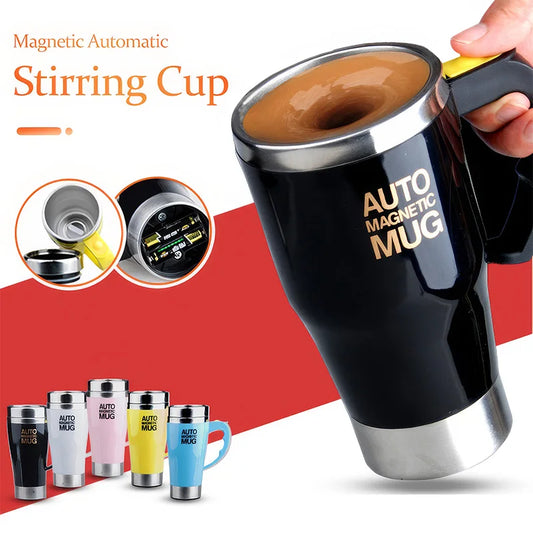 Automatic Self Stirring Magnetic Mug, Electric Auto Magnetic Coffee Mug, Auto Mixing Juice Milk Cup, Stainless Steel, 401-500ml